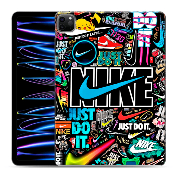 Силиконовый чехол на Ipad Pro 11 (2022) с принтом найк nike черный