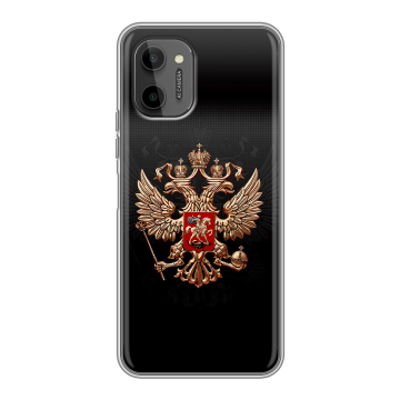 Силиконовый чехол на HTC Wildfire E Plus с принтом Герб России
