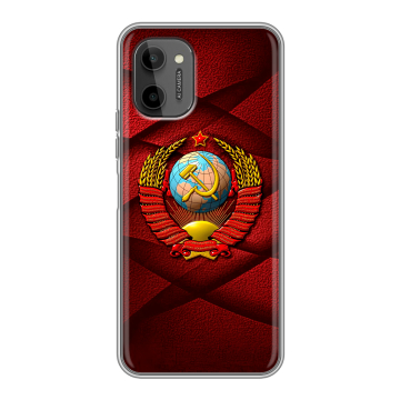Силиконовый чехол на HTC Wildfire E Plus с принтом Герб СССР