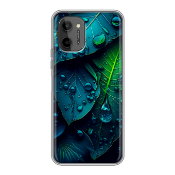 Силиконовый чехол на HTC Wildfire E Plus с принтом Листья