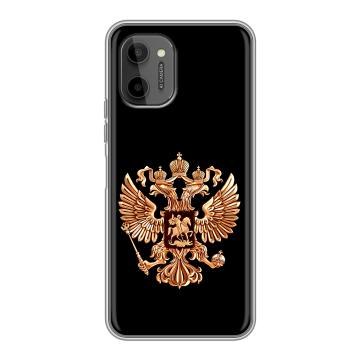 Силиконовый чехол на HTC Wildfire E Plus с принтом Герб России золотой Силиконовый чехол на HTC Wildfire E Plus с принтом Герб России золотой