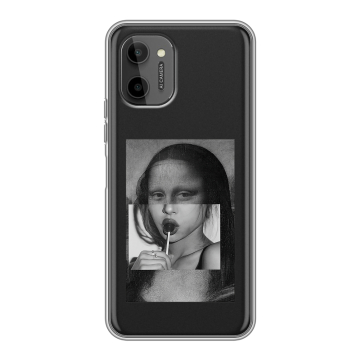 Силиконовый чехол на HTC Wildfire E Plus с принтом Мона Лиза
