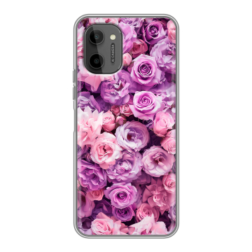 Силиконовый чехол на HTC Wildfire E Plus с принтом лавандовые розы