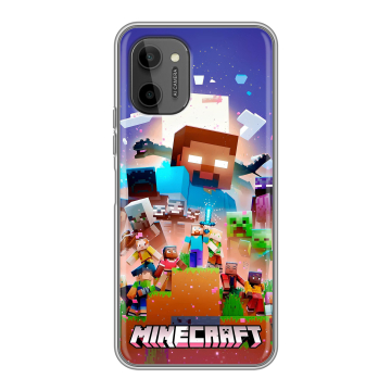 Силиконовый чехол на HTC Wildfire E Plus с принтом Майнкрафт Minecraft Силиконовый чехол на HTC Wildfire E Plus с принтом Майнкрафт Minecraft