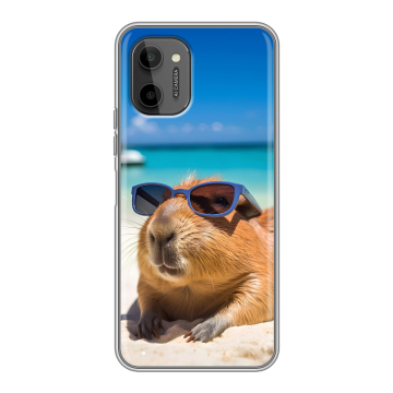 Силиконовый чехол на HTC Wildfire E Plus с принтом Капибара