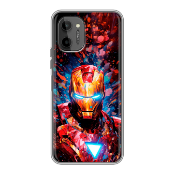Силиконовый чехол на HTC Wildfire E Plus с принтом Железный человек Ironman