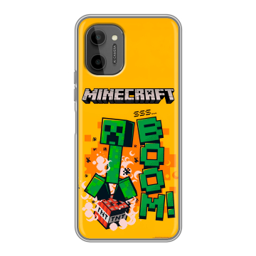 Силиконовый чехол на HTC Wildfire E Plus с принтом Майнкрафт Minecraft