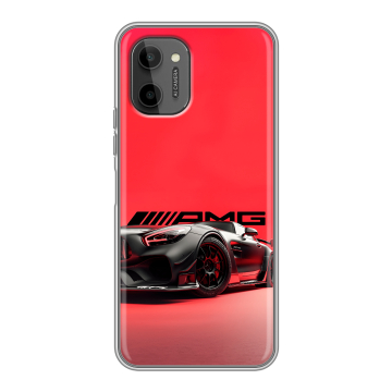 Силиконовый чехол на HTC Wildfire E Plus с принтом Мерседес Mercedes AMG