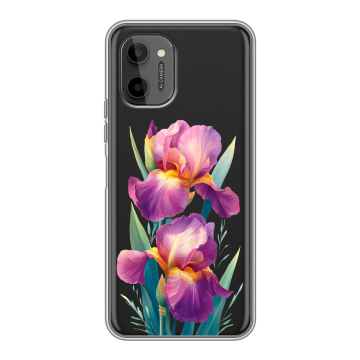 Силиконовый чехол на HTC Wildfire E Plus с принтом Цветы орхидеи