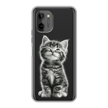 Силиконовый чехол на HTC Wildfire E Plus с принтом Котенок