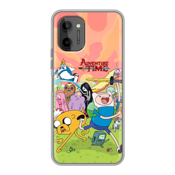 Силиконовый чехол на HTC Wildfire E Plus с принтом Adventure time Время приключений