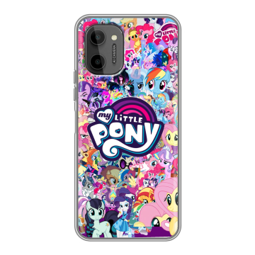Силиконовый чехол на HTC Wildfire E Plus с принтом My little pony Дружба чудо