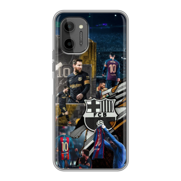 Силиконовый чехол на HTC Wildfire E Plus с принтом Messi Barcelona