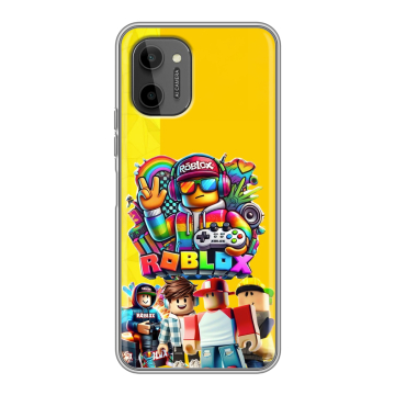 Силиконовый чехол на HTC Wildfire E Plus с принтом Roblox Роблокс