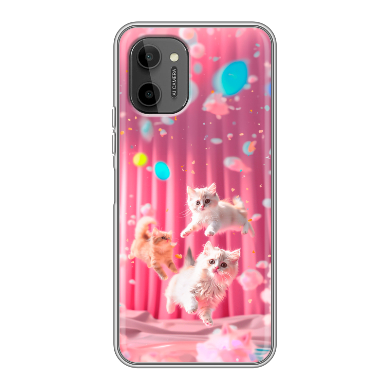 Силиконовый чехол на HTC Wildfire E Plus с принтом милые котики Силиконовый чехол на HTC Wildfire E Plus с принтом милые котики