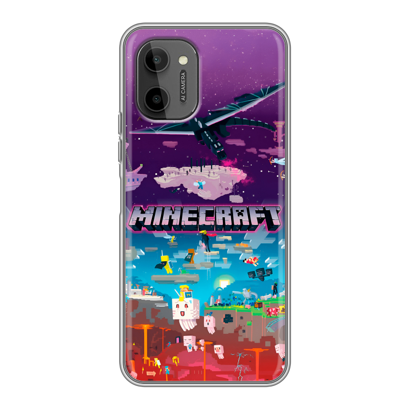 Силиконовый чехол на HTC Wildfire E Plus с принтом Майнкрафт Minecraft Силиконовый чехол на HTC Wildfire E Plus с принтом Майнкрафт Minecraft