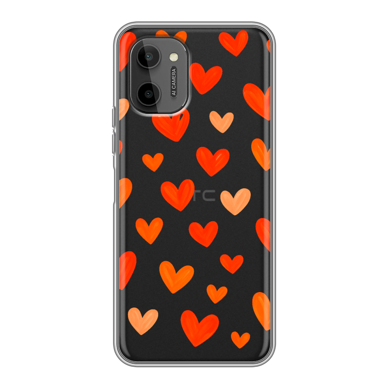 Силиконовый чехол на HTC Wildfire E Plus с принтом Сердечки Силиконовый чехол на HTC Wildfire E Plus с принтом Сердечки