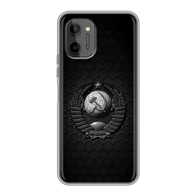 Силиконовый чехол на HTC Wildfire E Plus с принтом Герб Флаг СССР Силиконовый чехол на HTC Wildfire E Plus с принтом Герб Флаг СССР