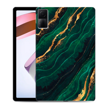 Силиконовый чехол на планшета Xiaomi RedMi Pad с принтом Мрамор зеленое золото Силиконовый чехол на планшета Xiaomi RedMi Pad с принтом Мрамор зеленое золото