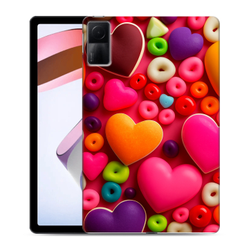 Силиконовый чехол на планшета Xiaomi RedMi Pad с принтом Сердечки Силиконовый чехол на планшета Xiaomi RedMi Pad с принтом Сердечки