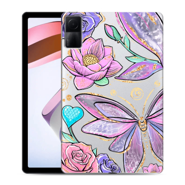 Силиконовый чехол на Xiaomi RedMi Pad с принтом Бабочки и цветы Силиконовый чехол на Xiaomi RedMi Pad с принтом Бабочки и цветы