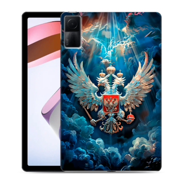 Силиконовый чехол на Xiaomi RedMi Pad с принтом Герб флаг России Силиконовый чехол на Xiaomi RedMi Pad с принтом Герб флаг России