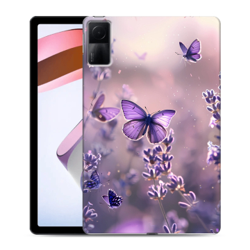 Силиконовый чехол на Xiaomi RedMi Pad с принтом бабочки и лаванда