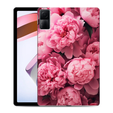 Силиконовый чехол на Xiaomi RedMi Pad с принтом цветы пионы Силиконовый чехол на Xiaomi RedMi Pad с принтом цветы пионы