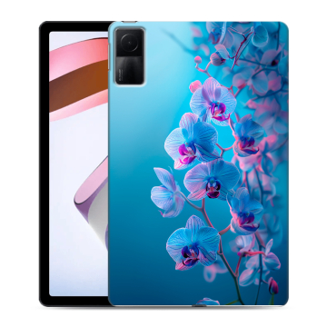 Силиконовый чехол на Xiaomi RedMi Pad с принтом голубые орхидеи Силиконовый чехол на Xiaomi RedMi Pad с принтом голубые орхидеи