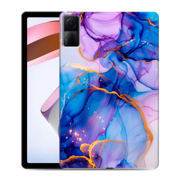 Силиконовый чехол на Xiaomi RedMi Pad с принтом синий мрамор
