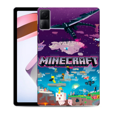 Силиконовый чехол на планшета Xiaomi RedMi Pad с принтом Майнкрафт Minecraft