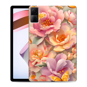 Силиконовый чехол на Xiaomi RedMi Pad с принтом Цветы и бабочки