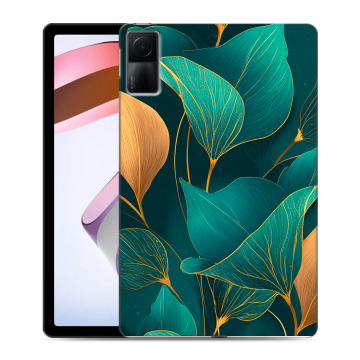 Силиконовый чехол на Xiaomi RedMi Pad с принтом Листья и золото