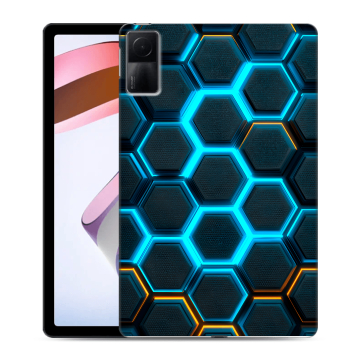 Силиконовый чехол на Xiaomi RedMi Pad с принтом Неоновые соты