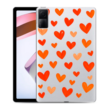 Силиконовый чехол на Xiaomi RedMi Pad с принтом Сердечки