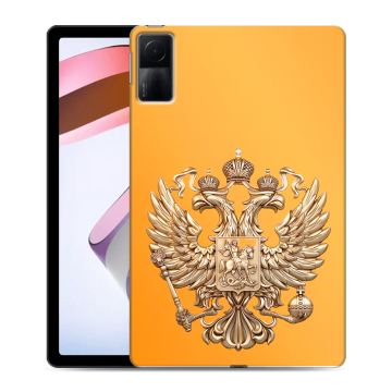 Силиконовый чехол на Xiaomi RedMi Pad с принтом Герб Флаг России