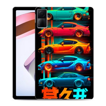 Силиконовый чехол на Xiaomi RedMi Pad с принтом машины тачки