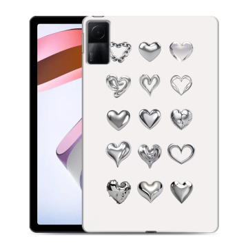Силиконовый чехол на Xiaomi RedMi Pad с принтом Y2K сердечки Силиконовый чехол на Xiaomi RedMi Pad с принтом Y2K сердечки