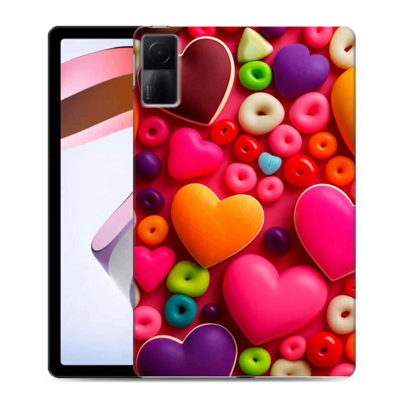 Силиконовый чехол на Xiaomi RedMi Pad с принтом Сердечки Силиконовый чехол на Xiaomi RedMi Pad с принтом Сердечки