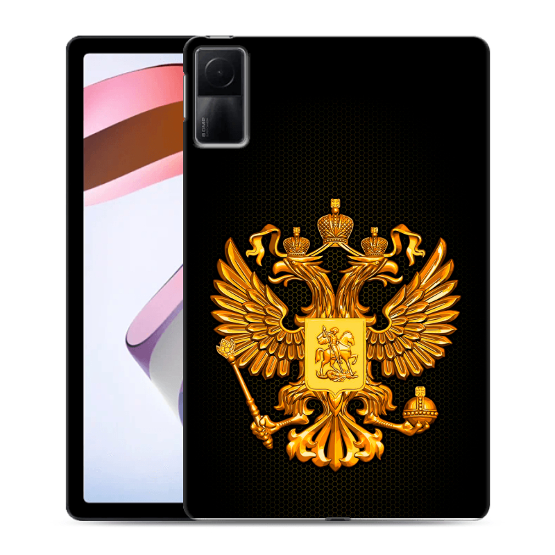 Силиконовый чехол на Xiaomi RedMi Pad с принтом Герб России желтый Силиконовый чехол на Xiaomi RedMi Pad с принтом Герб России желтый