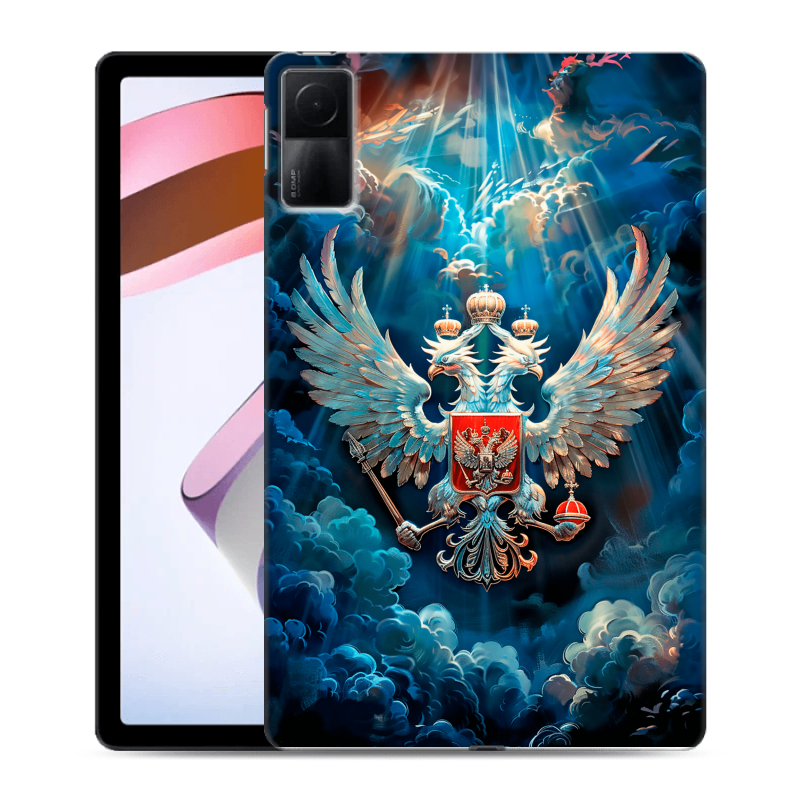 Силиконовый чехол на Xiaomi RedMi Pad с принтом Герб флаг России Силиконовый чехол на Xiaomi RedMi Pad с принтом Герб флаг России