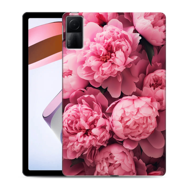 Силиконовый чехол на Xiaomi RedMi Pad с принтом цветы пионы Силиконовый чехол на Xiaomi RedMi Pad с принтом цветы пионы