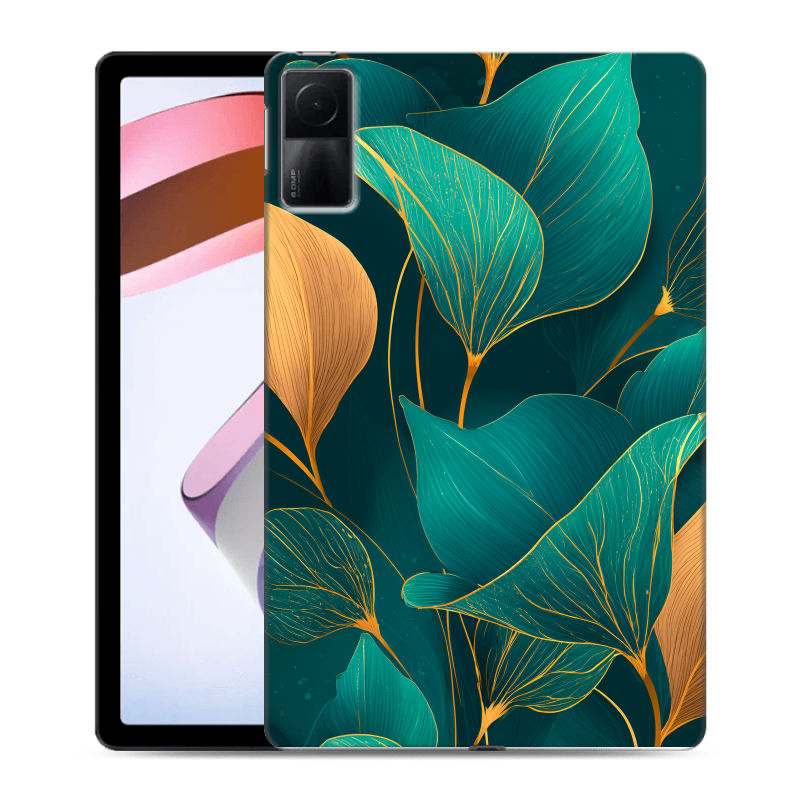 Силиконовый чехол на Xiaomi RedMi Pad с принтом Листья и золото Силиконовый чехол на Xiaomi RedMi Pad с принтом Листья и золото