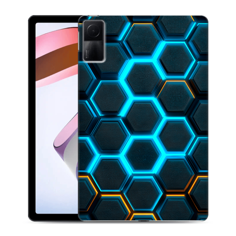 Силиконовый чехол на Xiaomi RedMi Pad с принтом Неоновые соты Силиконовый чехол на Xiaomi RedMi Pad с принтом Неоновые соты