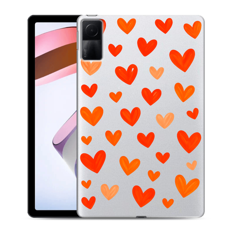 Силиконовый противоударный чехол на Xiaomi RedMi Pad с принтом Сердечки Силиконовый противоударный чехол на Xiaomi RedMi Pad с принтом Сердечки