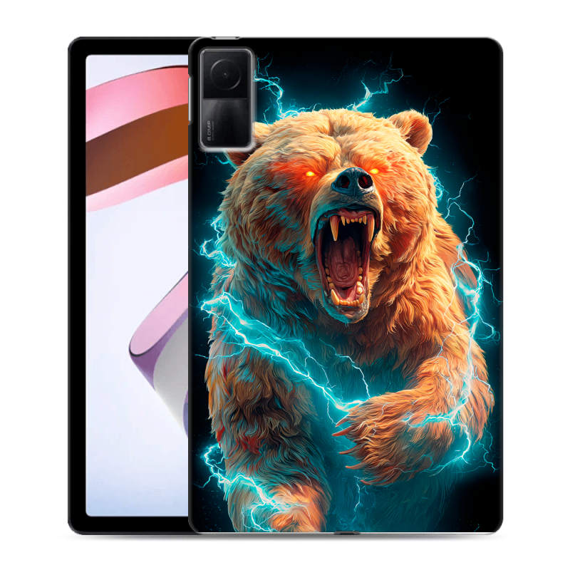 Силиконовый противоударный чехол на Xiaomi RedMi Pad с принтом Медведь Силиконовый противоударный чехол на Xiaomi RedMi Pad с принтом Медведь