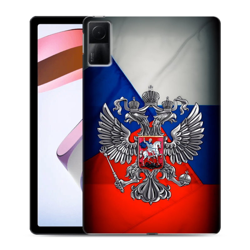 Силиконовый противоударный чехол на Xiaomi RedMi Pad с принтом Флаг России Силиконовый противоударный чехол на Xiaomi RedMi Pad с принтом Флаг России