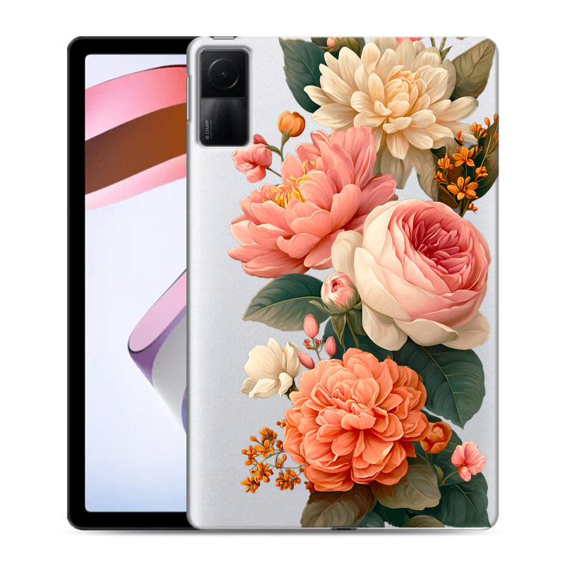 Силиконовый чехол на Xiaomi RedMi Pad с принтом цветы Силиконовый чехол на Xiaomi RedMi Pad с принтом цветы