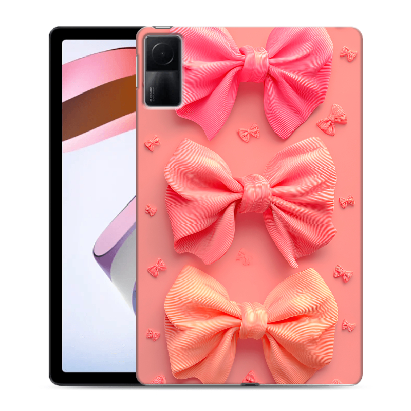 Силиконовый противоударный чехол на Xiaomi RedMi Pad с принтом Розовые бантики Силиконовый противоударный чехол на Xiaomi RedMi Pad с принтом Розовые бантики