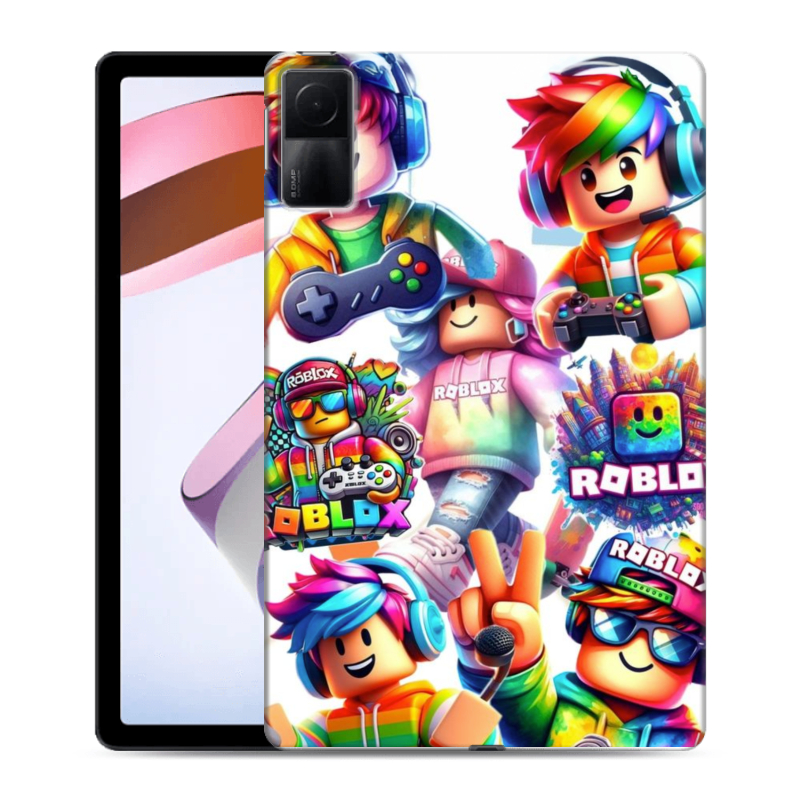 Силиконовый противоударный чехол на Xiaomi RedMi Pad с принтом Roblox Роблокс Силиконовый противоударный чехол на Xiaomi RedMi Pad с принтом Roblox Роблокс